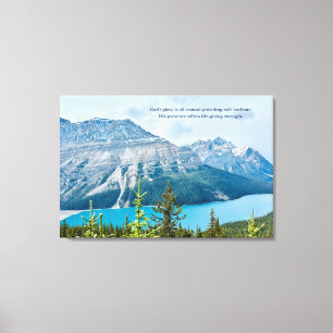 Mooi inspirerend citaat Mountain Lake landschap Canvas Afdruk