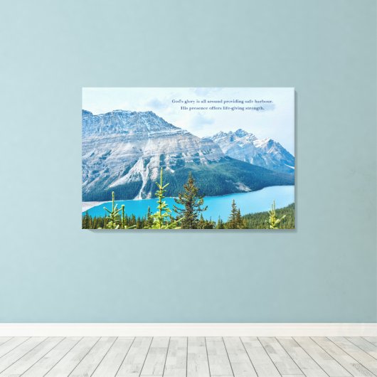 Mooi inspirerend citaat Mountain Lake landschap Canvas Afdruk (Insitu (Houten vloer))