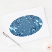 Mooi Iriserend blauw patroon. Naadloos Ovale Sticker (Envelop)