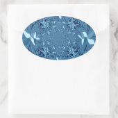 Mooi Iriserend blauw patroon. Naadloos Ovale Sticker (Tas)