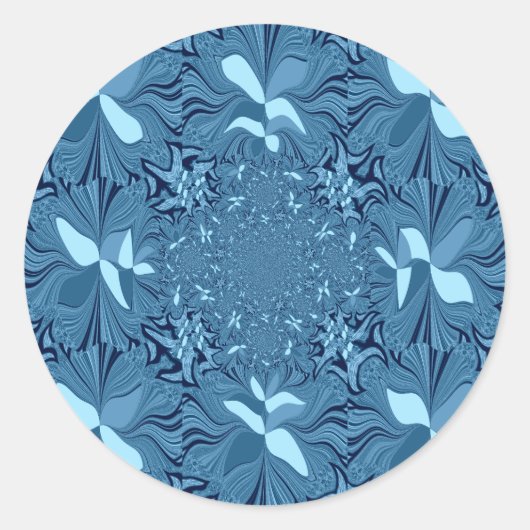 Mooi Iriserend blauw patroon. Naadloos Ronde Sticker (Voorkant)