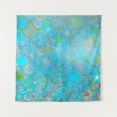 Mooi iriserende parelglans zeemeermin schubben wandkleed (Voorkant)