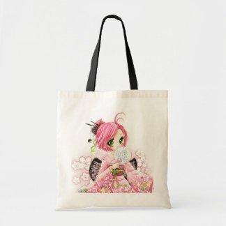 Mooi Japans meisje in Kimono Tote Bag