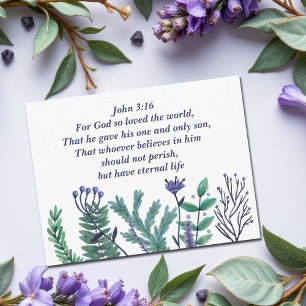 Mooi Johannes 3:16 Bijbelvers Christelijk Feestdagenkaart