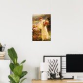 Mooi, jongedame, bloemen, door Albert Lynch, Belle Poster (Thuiskantoor)