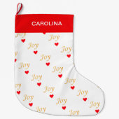 Mooi Joy Heart Pattern Grote Kerstsok (Voorkant)