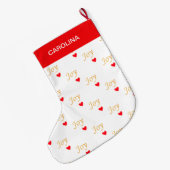 Mooi Joy Heart Pattern Grote Kerstsok (Achterkant (Hangend))