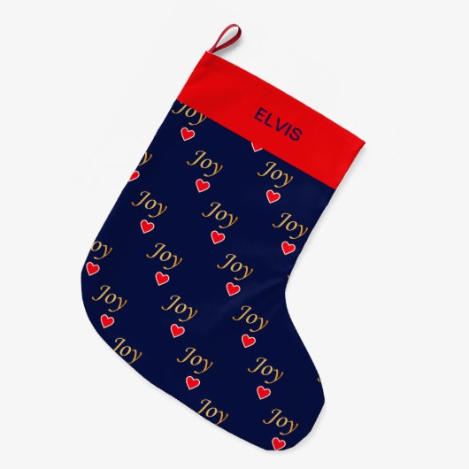 Mooi Joy Heart Pattern Grote Kerstsok (Voorkant (Hangend))