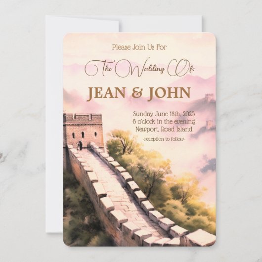 Mooi kasteel, doe mee met ons bruiloft kaart (Voorkant)