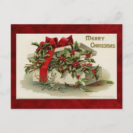 Mooi kerstBriefkaart met Vintage Feestdagenkaart (Voorkant)