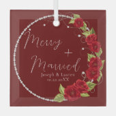 Mooi kerstfeest als getrouwd glas ornament (Voorkant)