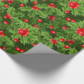 Mooi kerstfeest Holly Cadeaupapier (Hoek)