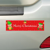 Mooi kerstfeest op de rode Bumpersticker (Op auto)