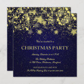 Mooi kerstfeest stralende sterren blauw kaart (Voorkant / Achterkant)