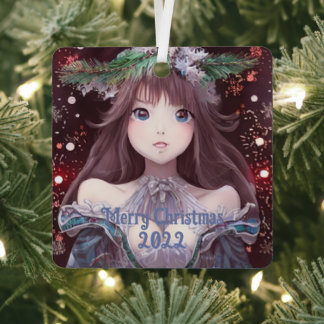 Mooi kerstmeisje, Anime Metalen Ornament