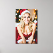 Mooi kerstmeisje op canvas (Voorkant)
