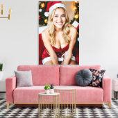 Mooi kerstmeisje op canvas afdruk (Insitu (Woonkamer))