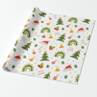 Mooi kerstpatroon cadeaupapier
