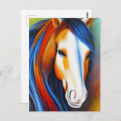 Mooi kleurrijk paard briefkaart (Voorkant / Achterkant)