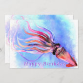 Mooi kleurrijk vierkant zwemmen - Happy Birthday (Voorkant / Achterkant)