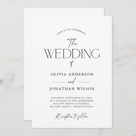 Mooi koppel script kaart (Voorkant / Achterkant)