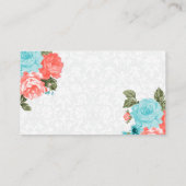 Mooi koraal en turkooisbloemen informatiekaartje (Achterkant)