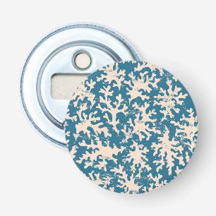 Mooi koraalpatroon button flesopener