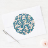 Mooi koraalpatroon ronde sticker (Envelop)