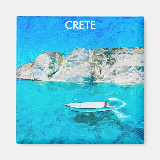 Mooi Kreta Griekenland Ocean Painting Magneet (Voorkant)
