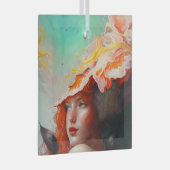 Mooi kunstzinnig Abstract meisje met rode gehaaste Glas Ornament (Voorkant Rechts)