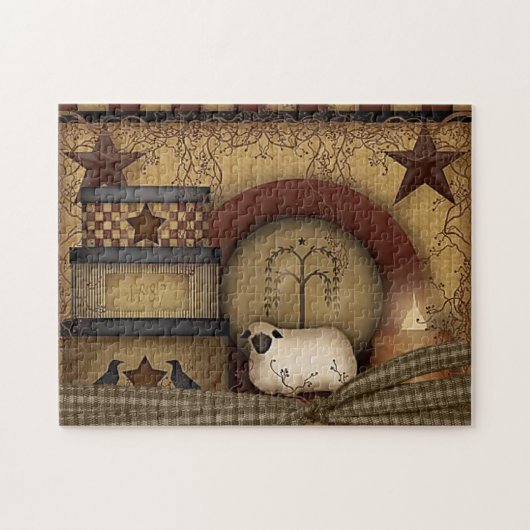 Mooi land/primitieve illustratie legpuzzel (Horizontaal)