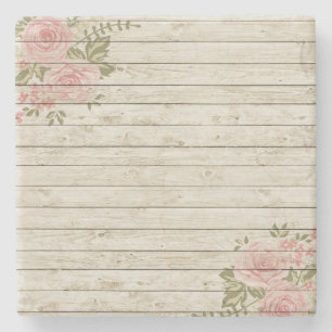 Mooi land Shabby Chic Rustic Wood Stenen Onderzetter