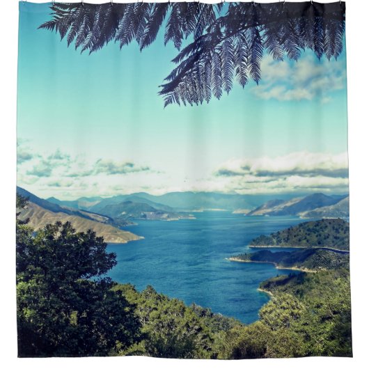Mooi landschap douchegordijn (Voorkant)