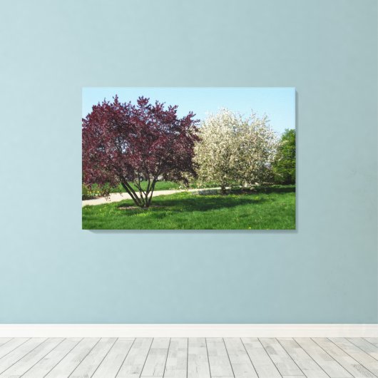 Mooi landschap en bomen canvas afdruk (Insitu (Houten vloer))
