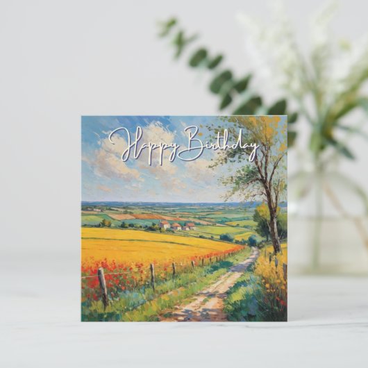 Mooi landschap Zomer platteland Verjaardag Kaart (Staand voorkant)