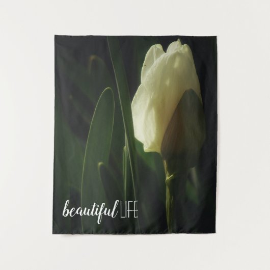 Mooi leven — Quote Daffodil Flower Wandkleed (Voorkant)