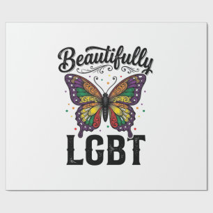 Mooi LGBT Vlinder Vintage Pride T-shirt_1 Cadeaupapier