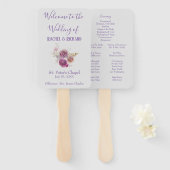 Mooi Lila Waterverf Bloem Trouwprogramma Handwaaier (Voorkant en achterkant)