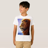 Mooi Lion-portret op Zee, persoonlijk Kind T-shirt (Voorkant volledig)