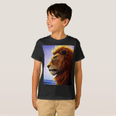 Mooi Lion-portret op Zee, persoonlijk Kind T-shirt (Voorkant volledig)