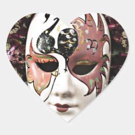 Mooi mannelijk carnavalmasker hart sticker