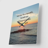 MOOI MATTHEW 19:26 FOTODESIGN VIERKANTE KLOK (Hoek)