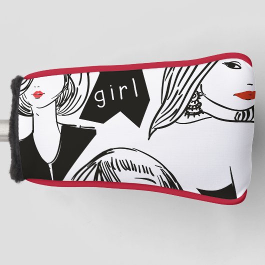 mooi meisje golfheadcover (Voorkant)