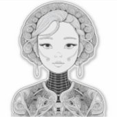 Mooi meisje in boho stijl sticker (Voorkant)