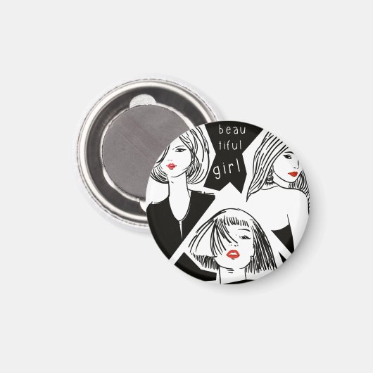 mooi meisje magneet (Voorkant / Achterkant)