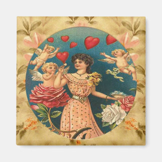 Mooi Meisje met Cupids Custom Magnet Magneet