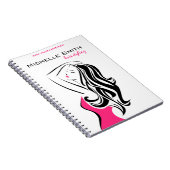 Mooi meisje met het golvende brandmerken van notitieboek (Rechterzijde)