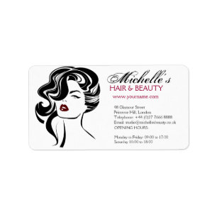 Mooi meisje met het golvende Pictogram van de Etiket