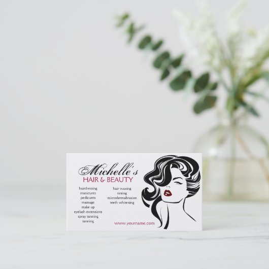 Mooi meisje met het golvende Pictogram van de Visitekaartje (Staand voorkant)