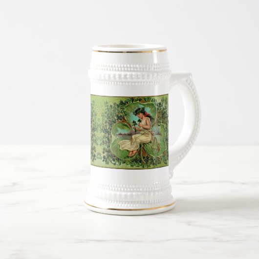 Mooi Meisje met Shamrocks Bierpul (Voorkant rechts)